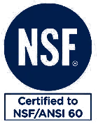 NSF, certified to NSF and ANSI 60